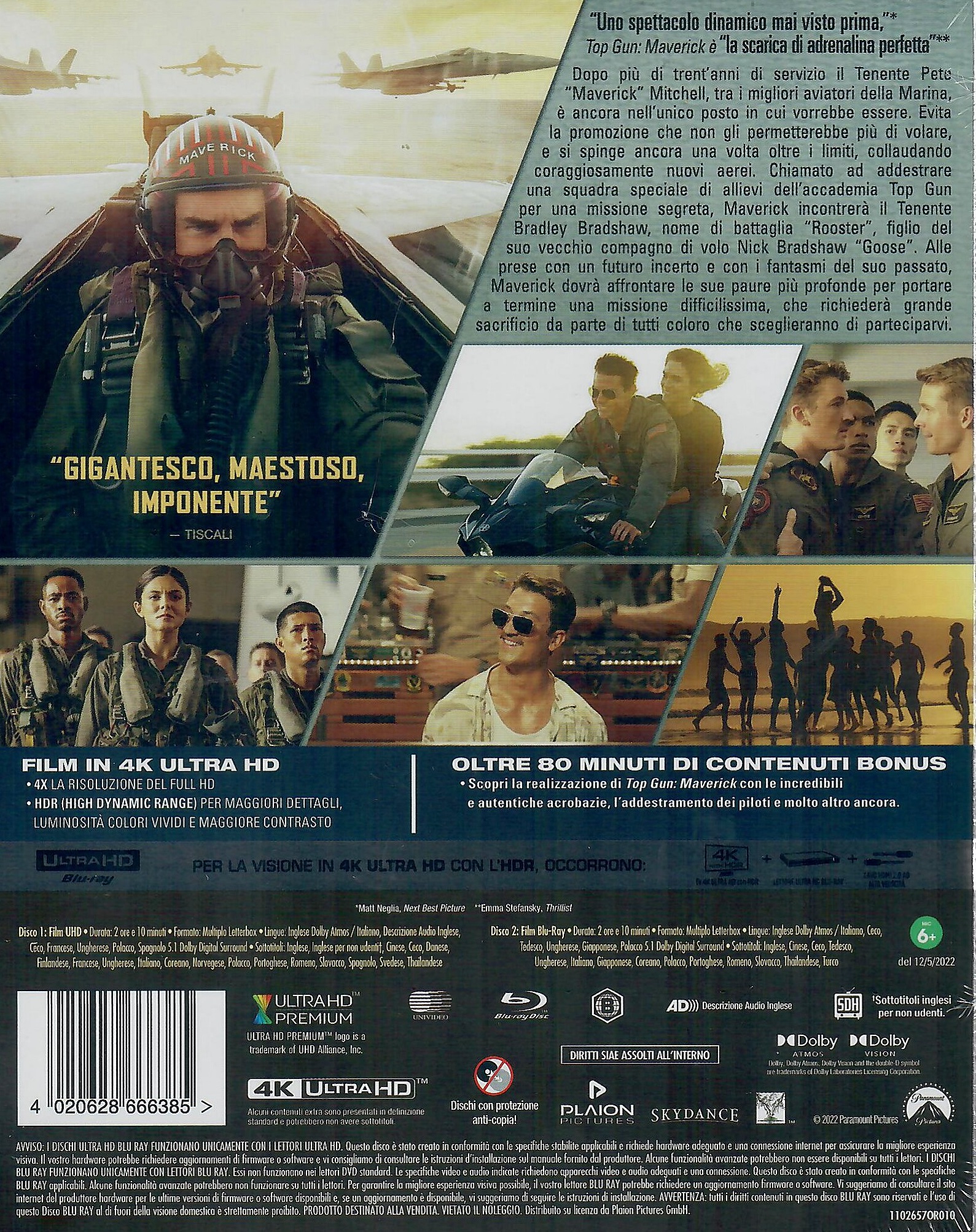 vendita DVD, Blu-Ray, 4K e UHD: Top Gun - Maverick (Blu-Ray  Disc)